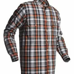 Husqvarna Blouse Grijs-oranje Katoen M