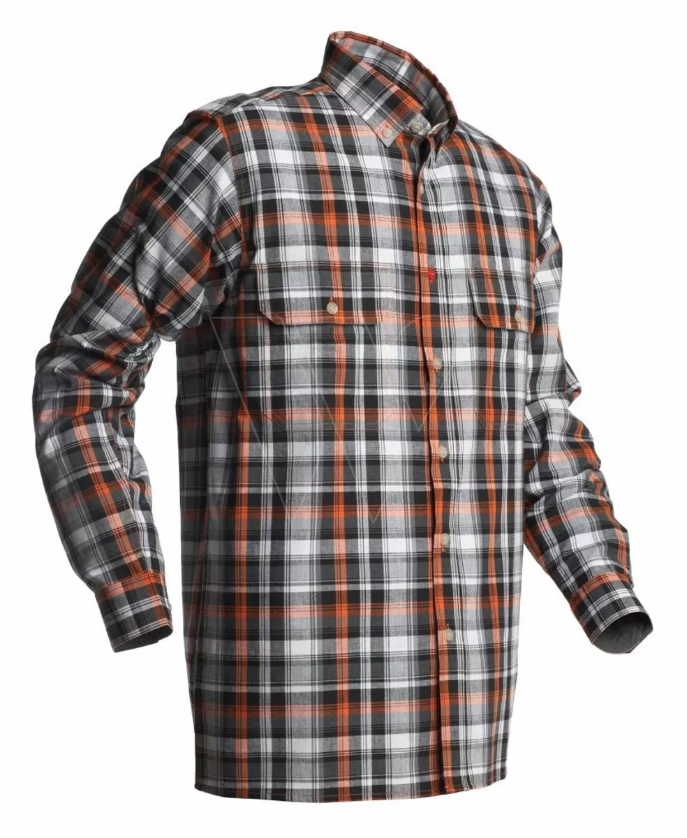 Husqvarna Blouse Grijs-oranje Katoen Xl